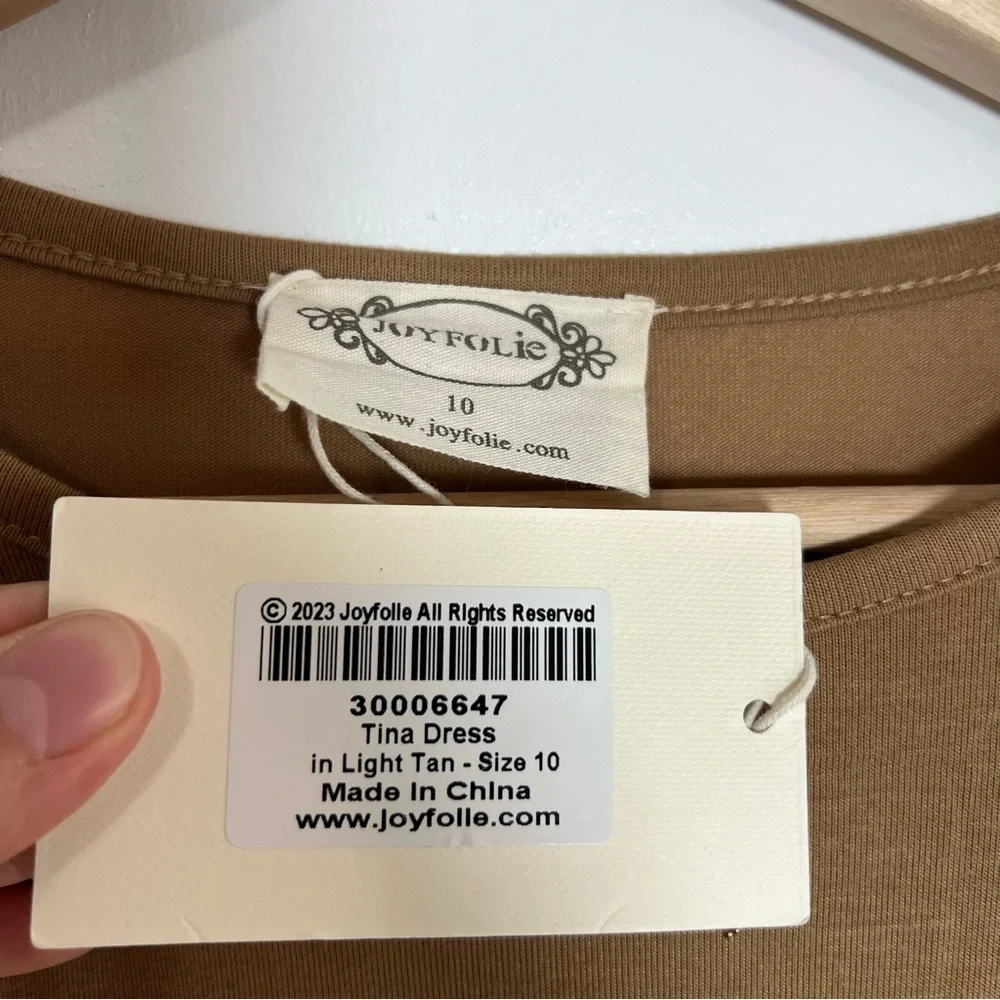 Joyfolie Girls Tina Dress Light Tan‎ Sparkle Boho Western Flowing Dress NWT, 10
